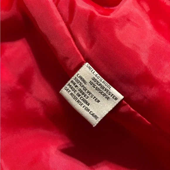 Grane Bold Red Pea Coat - Picture 5 of 8